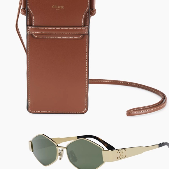 CELINE Metal Triomphe Geometric Sunglasses, 54mm - Picture 2 of 4